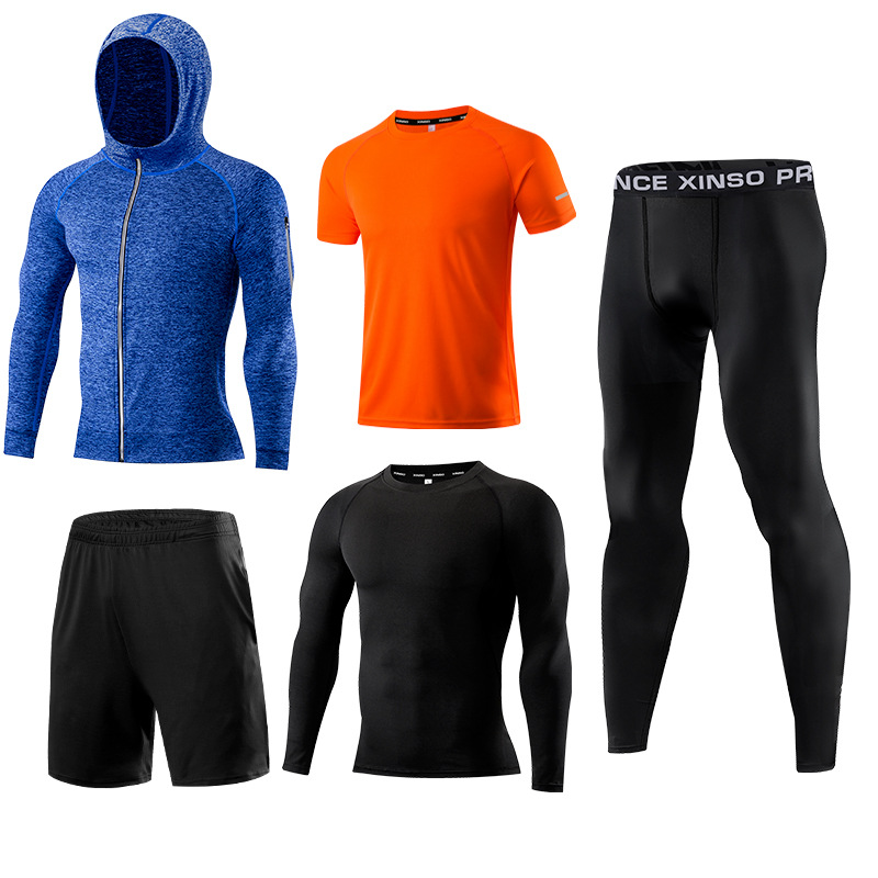 Running Gear Quick Dry - 5-Piece Men's Fitness Clothes Set Quick-Dry