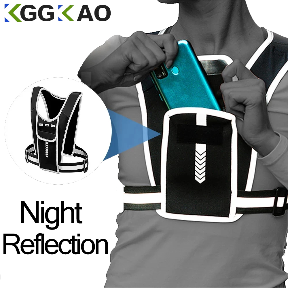 Reflective Running Jacket - Running Vest Phone Holder for Men