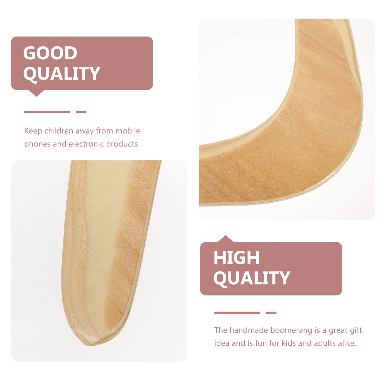 1Pcs Boomerang Wooden Outdoor  - Running Gear For Kids ulasan dan harga