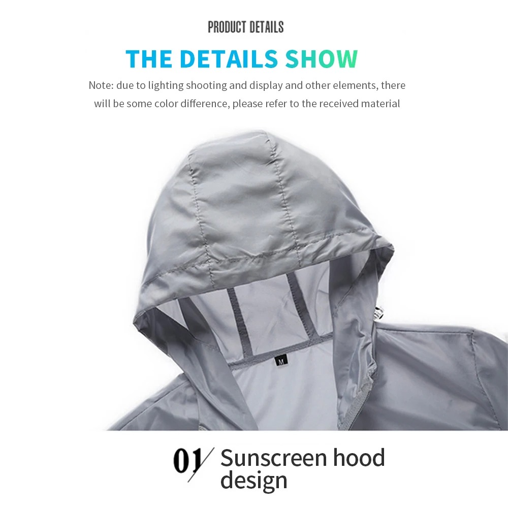 Men's Hooded Sun Protection Ja - Reflective Running Jacket ulasan dan harga