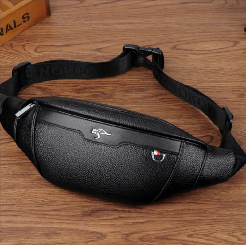 Business Leather Waist Bag Mul - Running Zwift ulasan dan harga