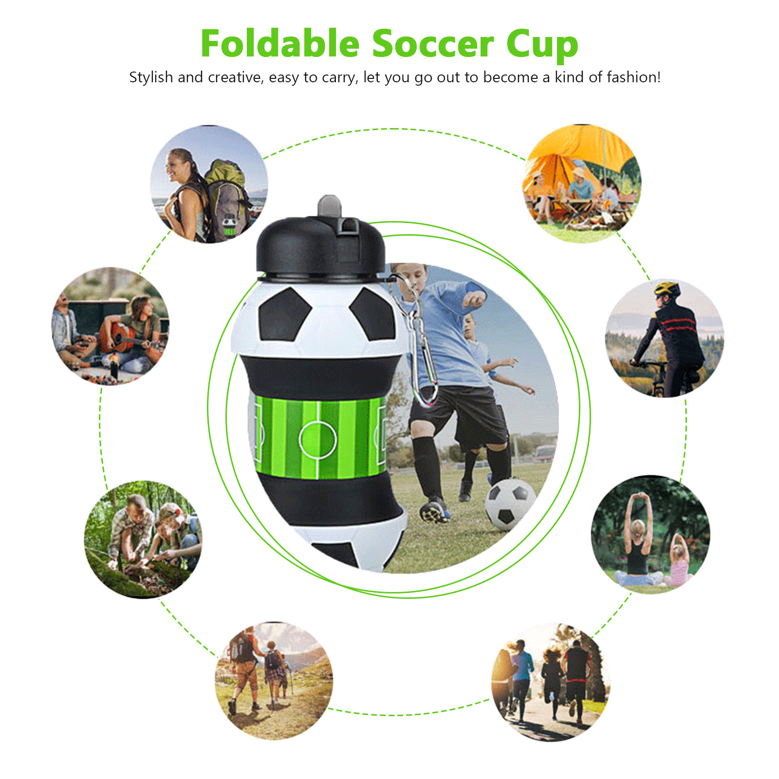 550ml Foldable Football Water  - Running Gear For Kids ulasan dan harga