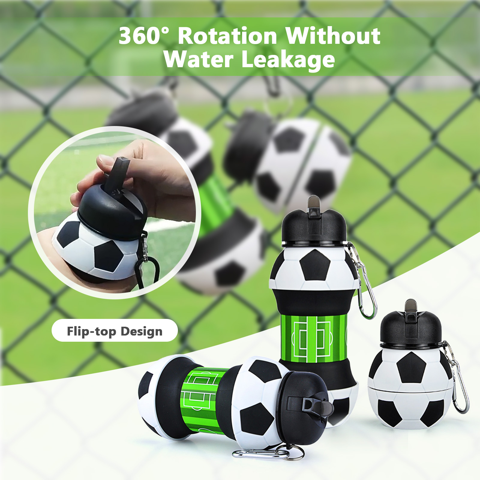 550ml Foldable Football Water  - Running Gear For Kids ulasan dan harga