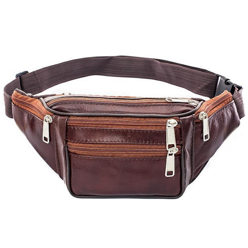 Leather Men Waist Chest Bag Th - Running Zwift ulasan dan harga